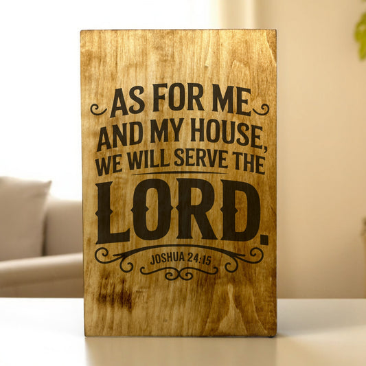 Joshua 24:15 Wall Sign – “As for Me and My House” Christian Decor
