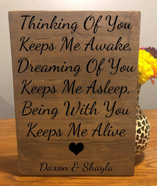 "Thinking Of You" Custom Sign Signs Weaver Custom Engravings Default Title
