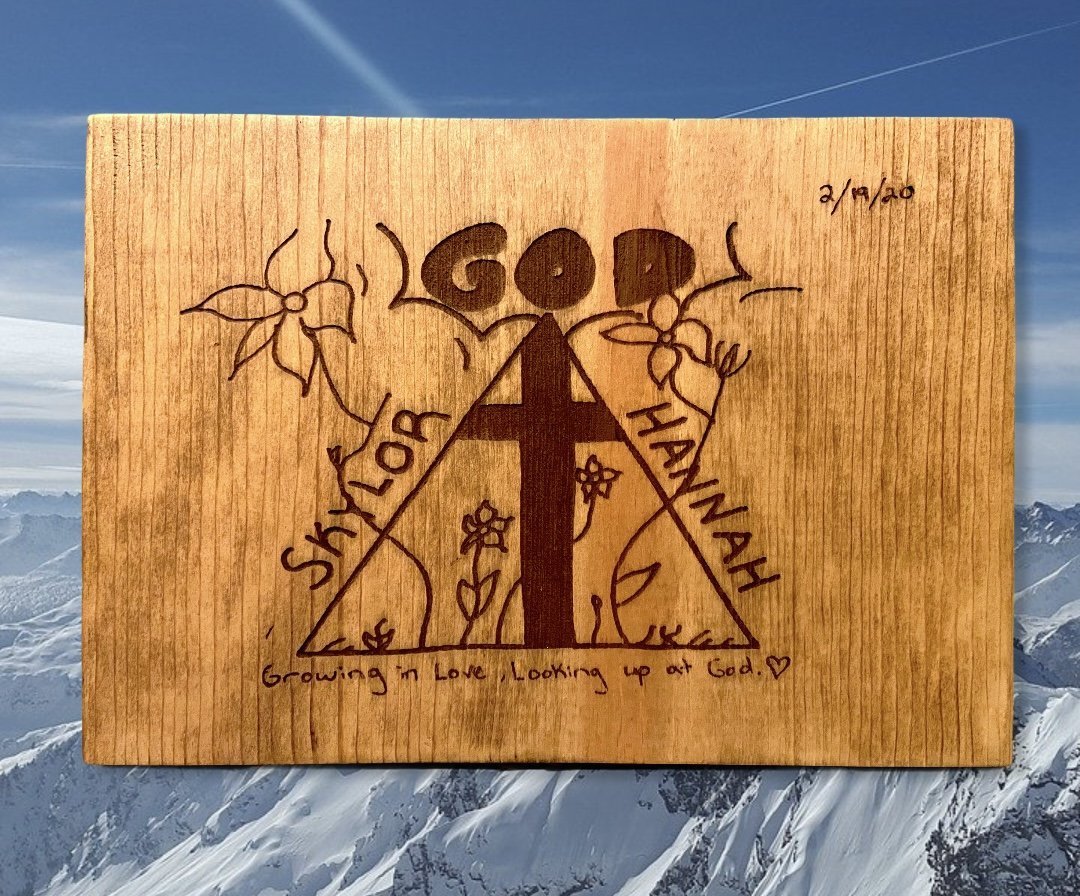 Artistic design engraved wood sign for personal expression