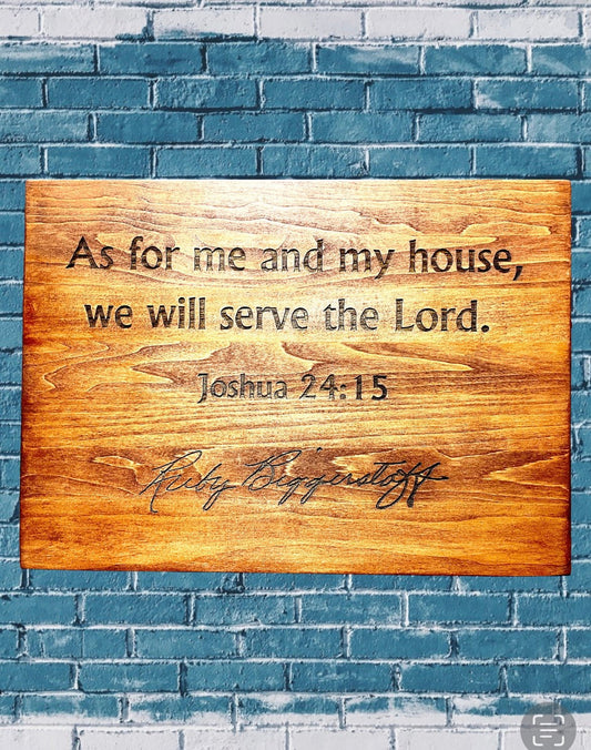 "As For Me And My House" Sign Signs Weaver Custom Engravings