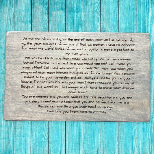 "At The End Of Each Day" Sign Signs Weaver Custom Engravings   