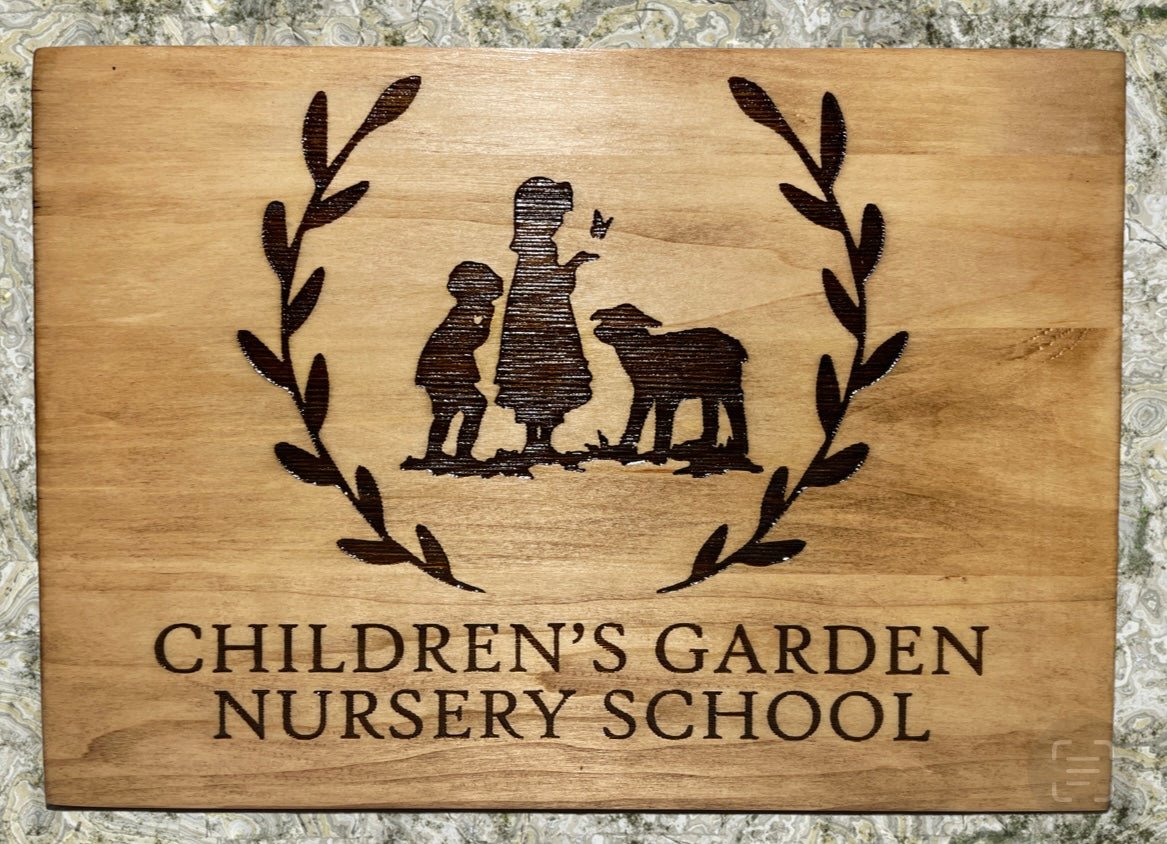 "Children's Garden Nursery School" Custom Sign Signs Weaver Custom Engravings