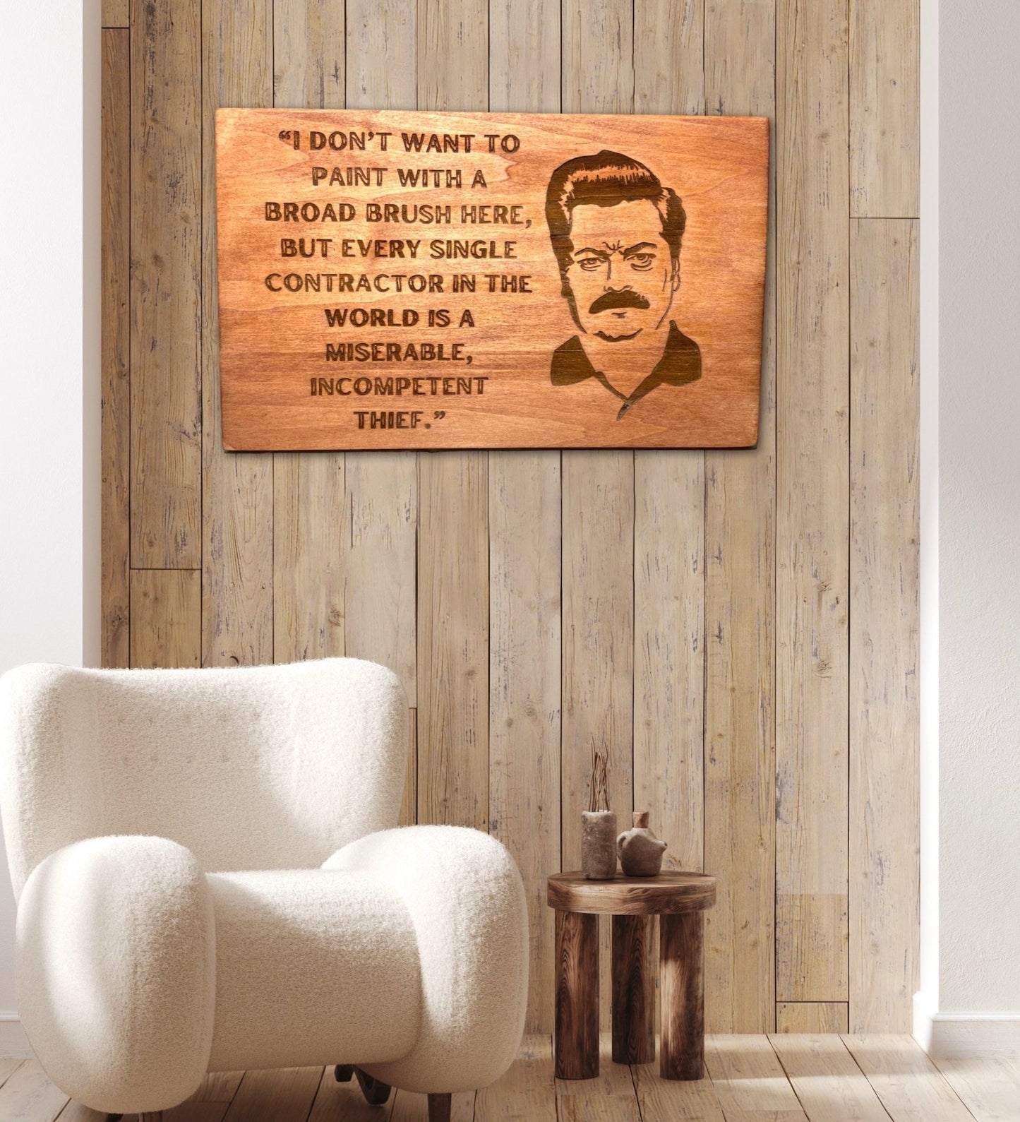 "Contractor" Quote Custom Sign Signs Weaver Custom Engravings