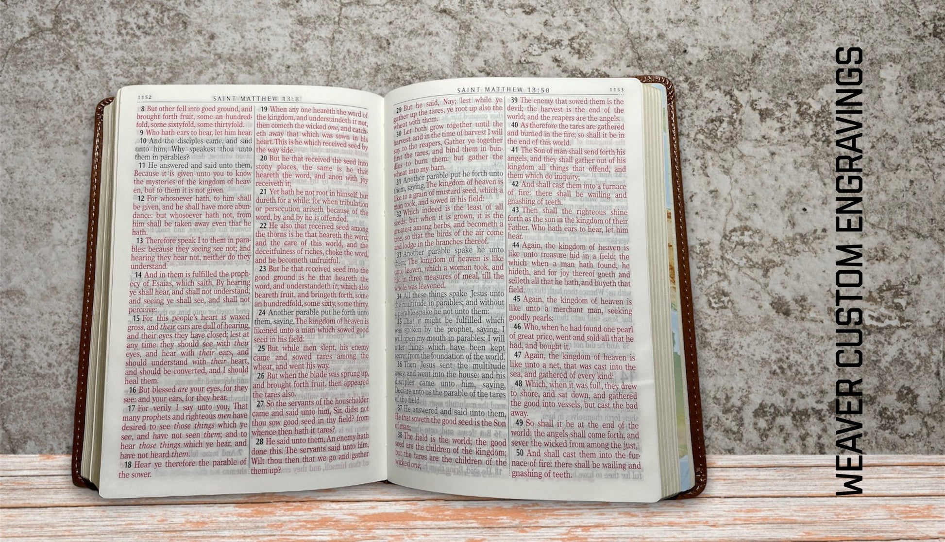 Custom Bibles KJV with engraved name on compact leather cover