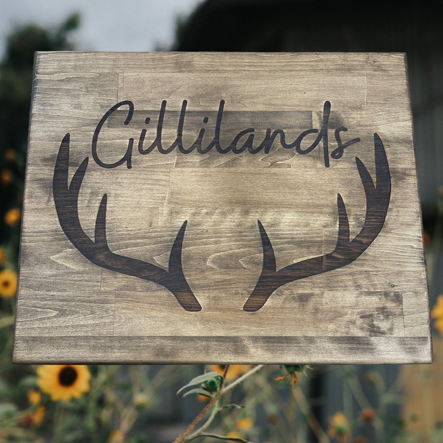 Custom "Elk Antlers With Name" Sign Signs Weaver Custom Engravings