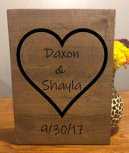 "Names Inside Heart" Custom Wood sign Signs Weaver Custom Engravings Default Title  