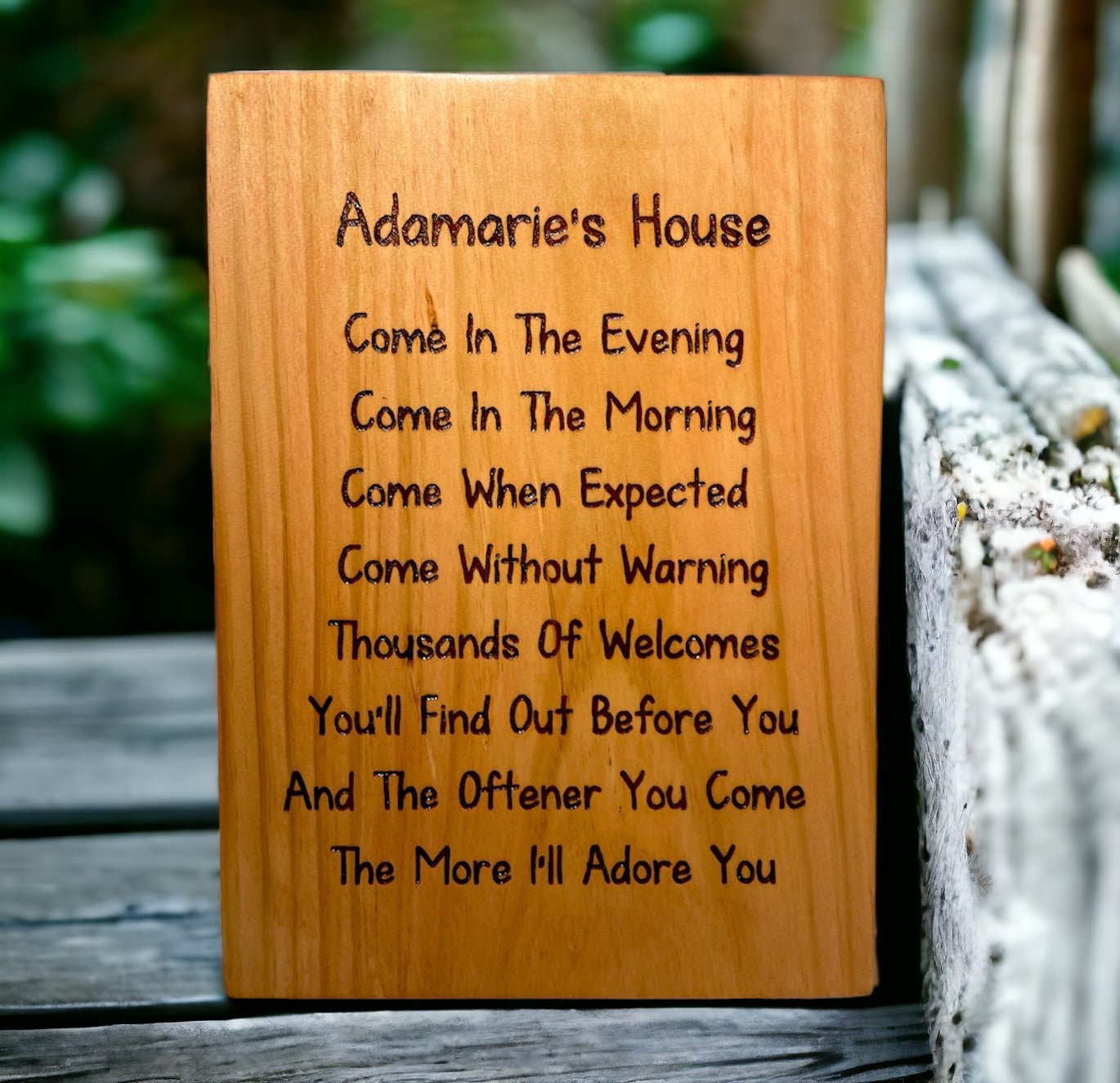 Custom Poem Wood Sign Signs Weaver Custom Engravings
