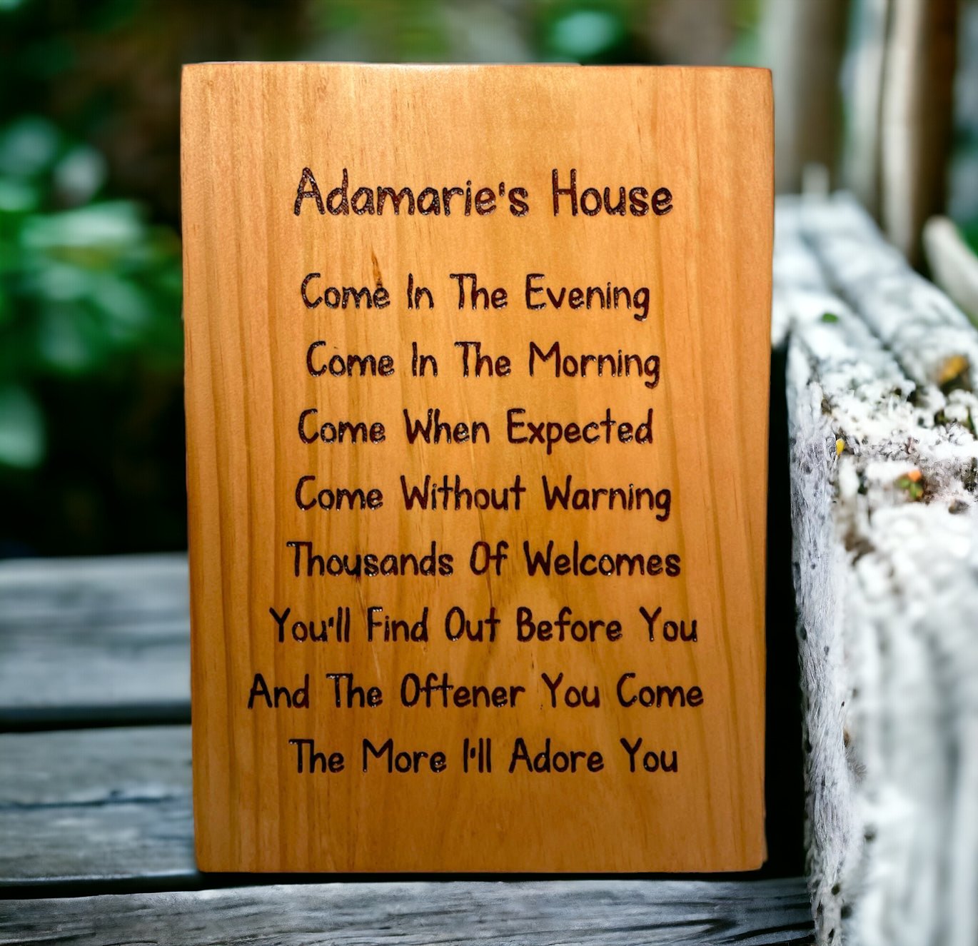 Custom Poem Wood Sign Signs Weaver Custom Engravings   