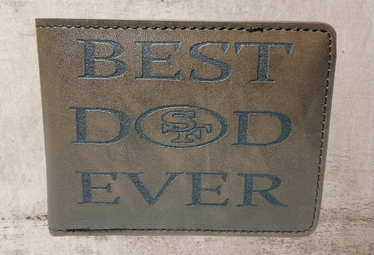 Custom engraved sports wallet with personalized design