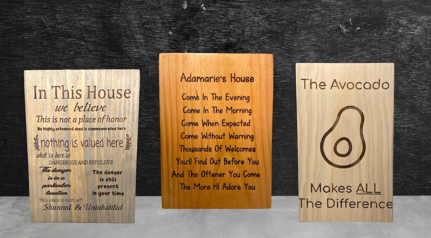 Custom Wood Sign Signs Weaver Custom Engravings
