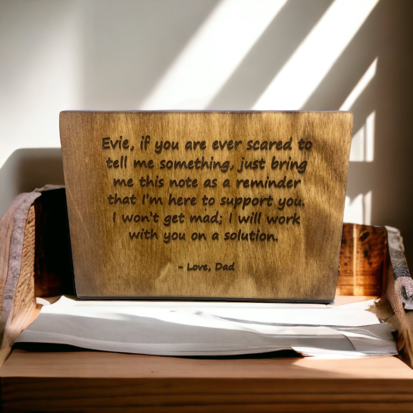 "Daddy To Daughter Message" Custom Wood Sign Signs Weaver Custom Engravings