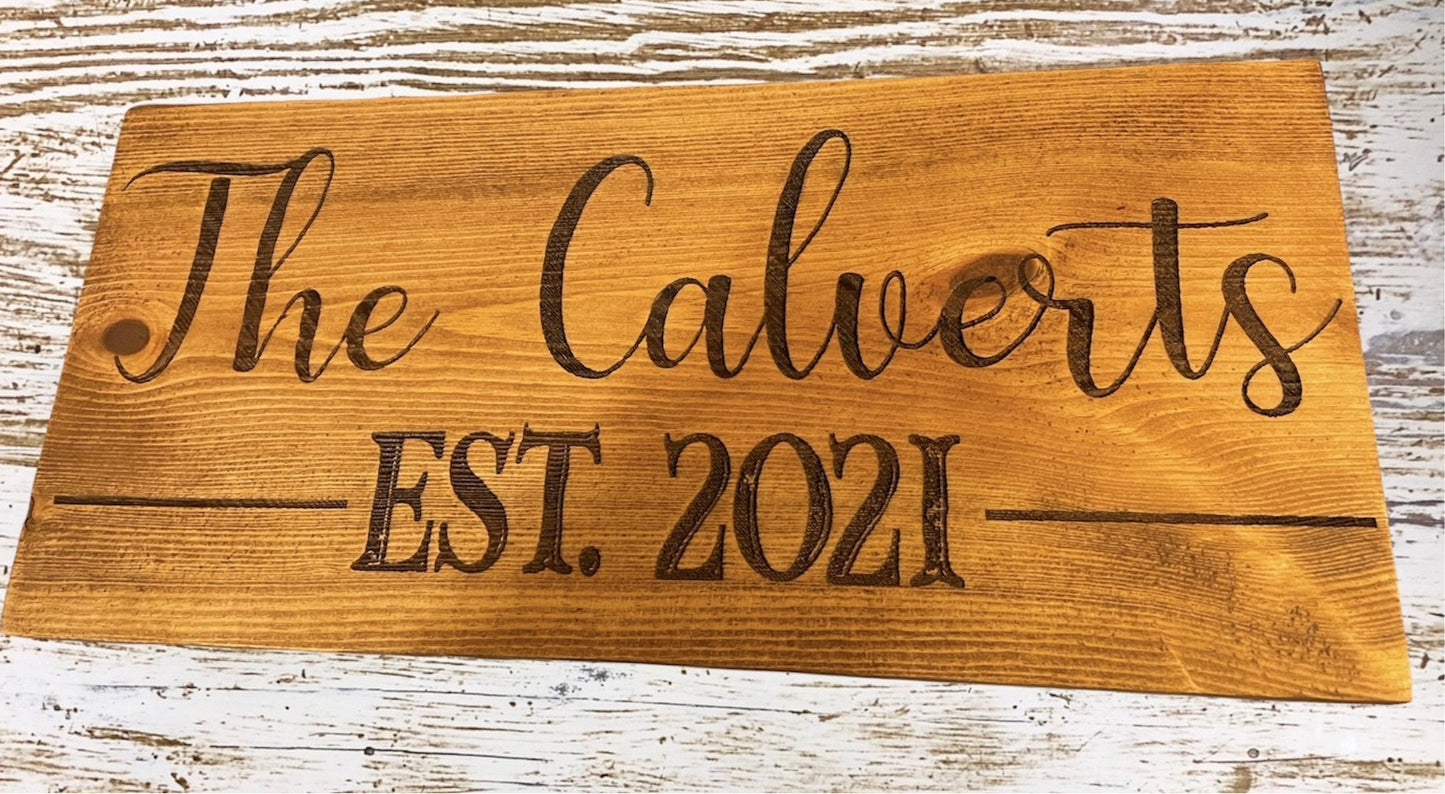 "Date Established" Custom Wedding Sign Signs Weaver Custom Engravings Default Title