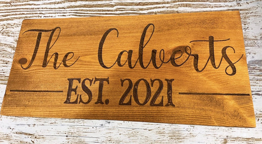 "Date Established" Custom Wedding Sign Signs Weaver Custom Engravings Default Title
