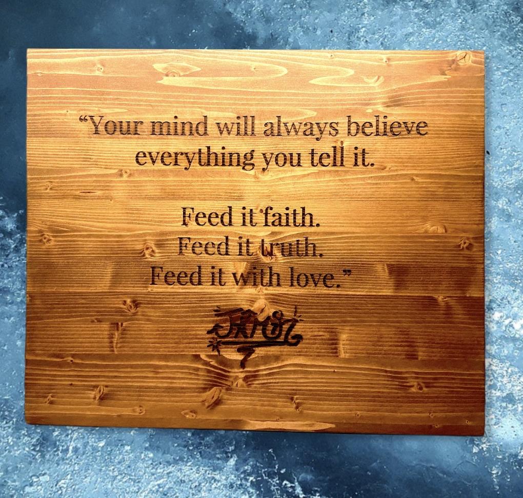 "Engraved Message On Wood" Custom Sign Signs Weaver Custom Engravings