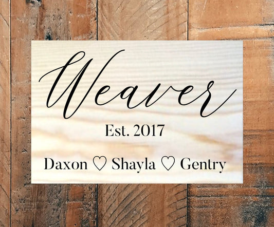 Family Name With Established Date Sign Signs Weaver Custom Engravings