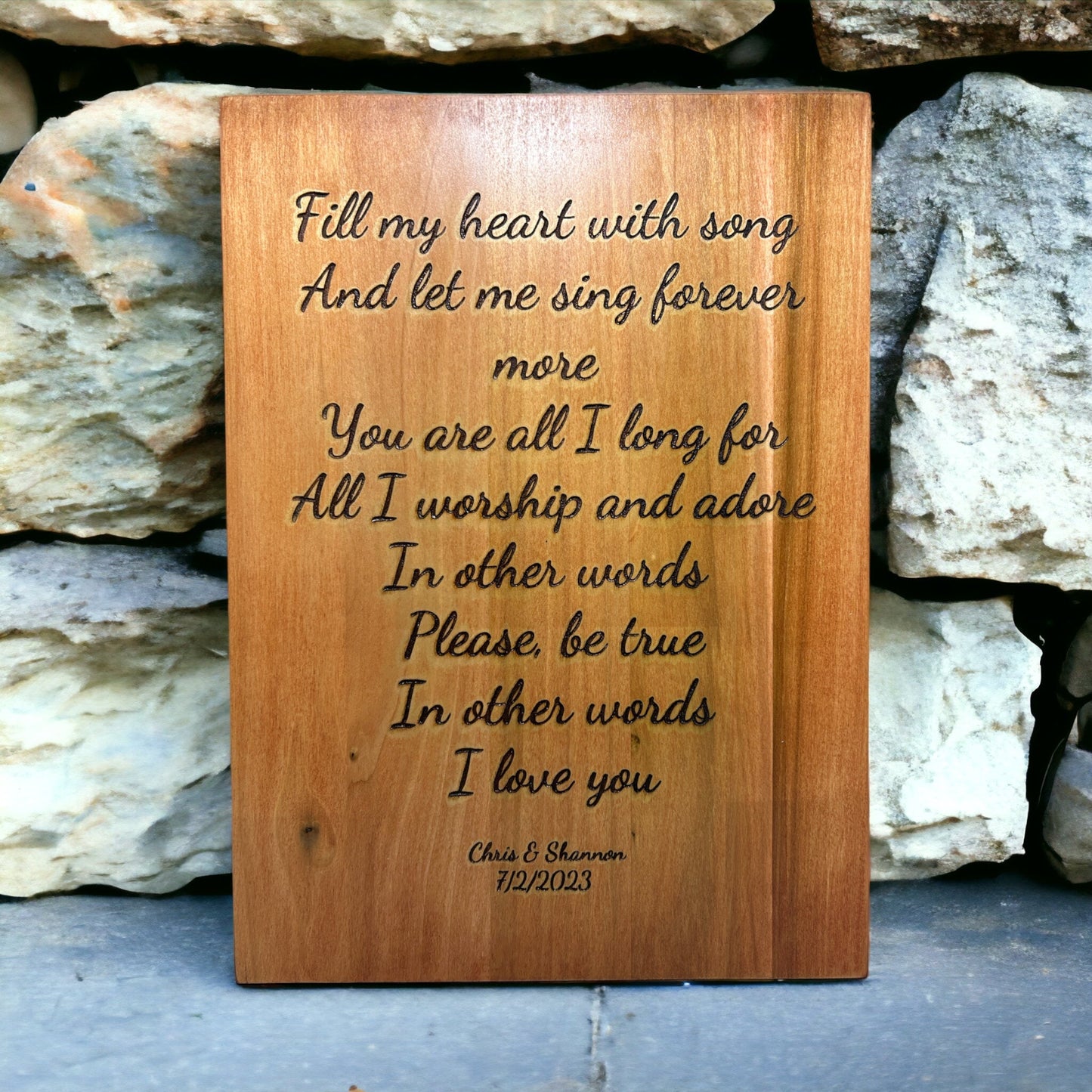 "Fill My Heart" Custom Wood sign Signs Weaver Custom Engravings