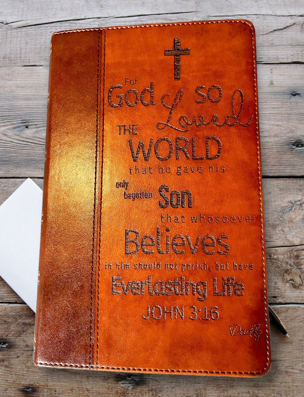 John 3 16 Christian Gifts Engraved Leather Custom Bible Weaver john-3-16-christian-gifts-engraved-leather-custom-bible-weaver