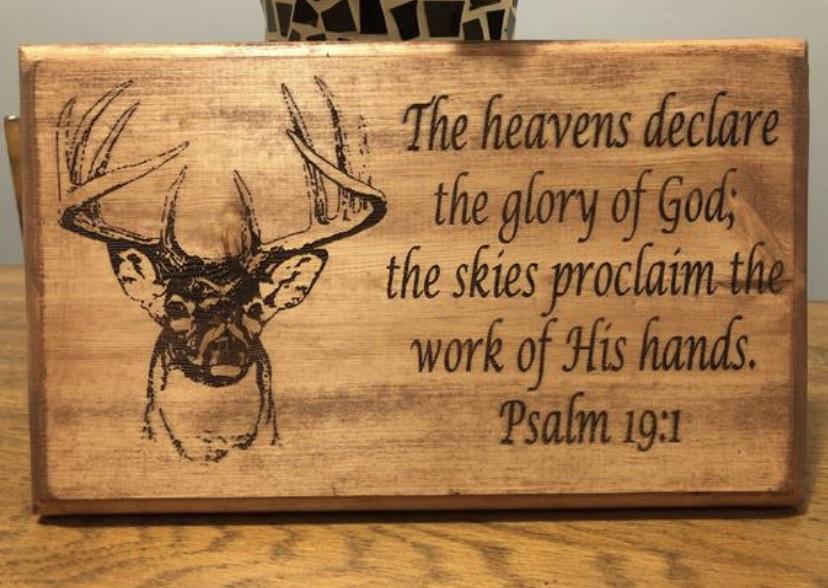 "Deer & Bible Verse" Custom Sign Signs Weaver Custom Engravings   