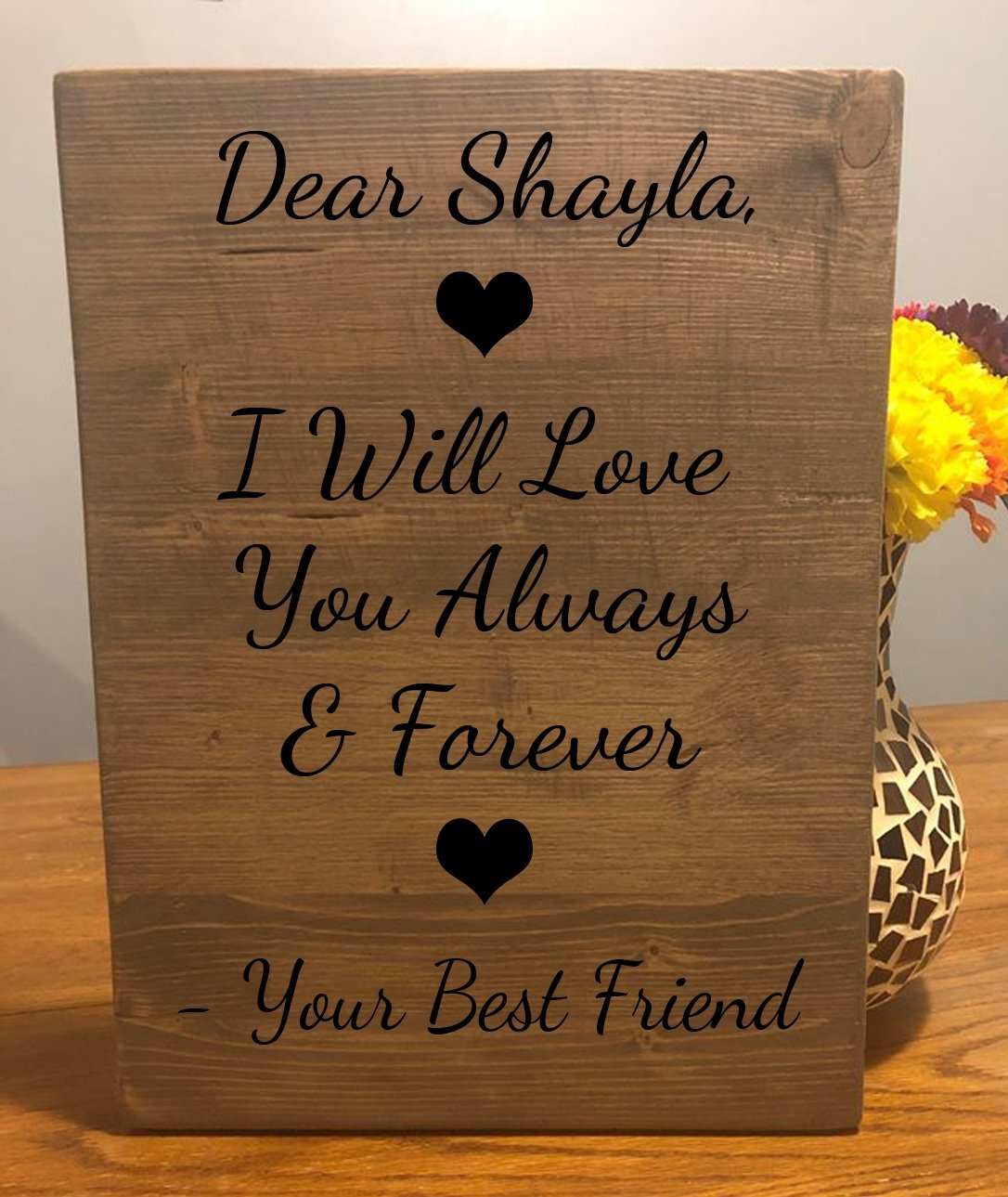 "I Love You Always & Forever" Custom Anniversary Sign Signs Weaver Custom Engravings Default Title