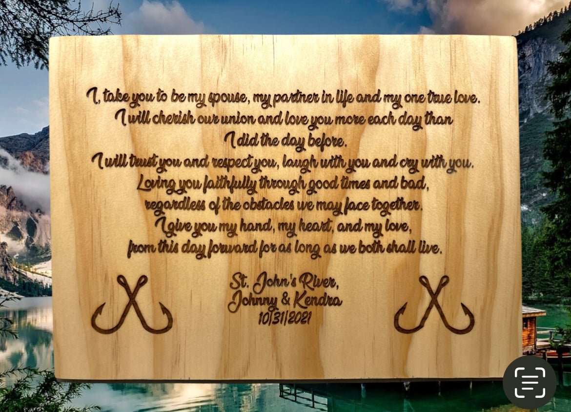"I Take You To Be My Spouse" Custom Wood Sign Signs Weaver Custom Engravings