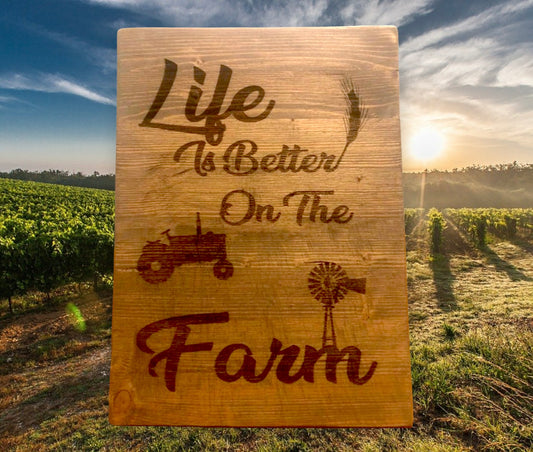 Life Is Better On The Farm | Custom Sign | Personalized Gifts Signs Weaver Custom Engravings