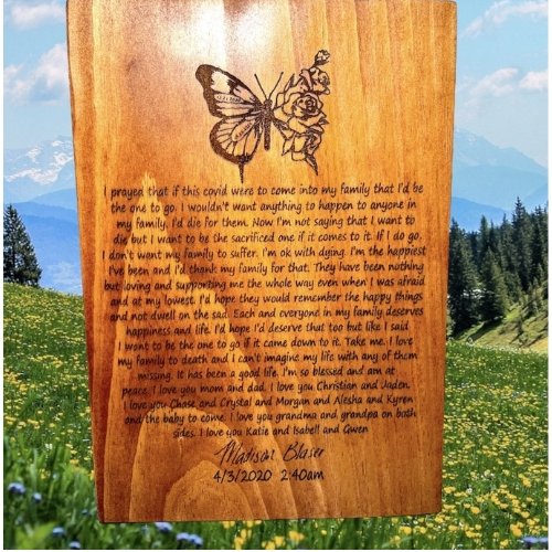 "In Memory Of" Custom Sign Signs Weaver Custom Engravings