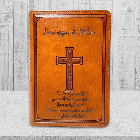 "In This World, You Will Have Trouble" KJV Custom Bible bible Weaver Custom Engravings
