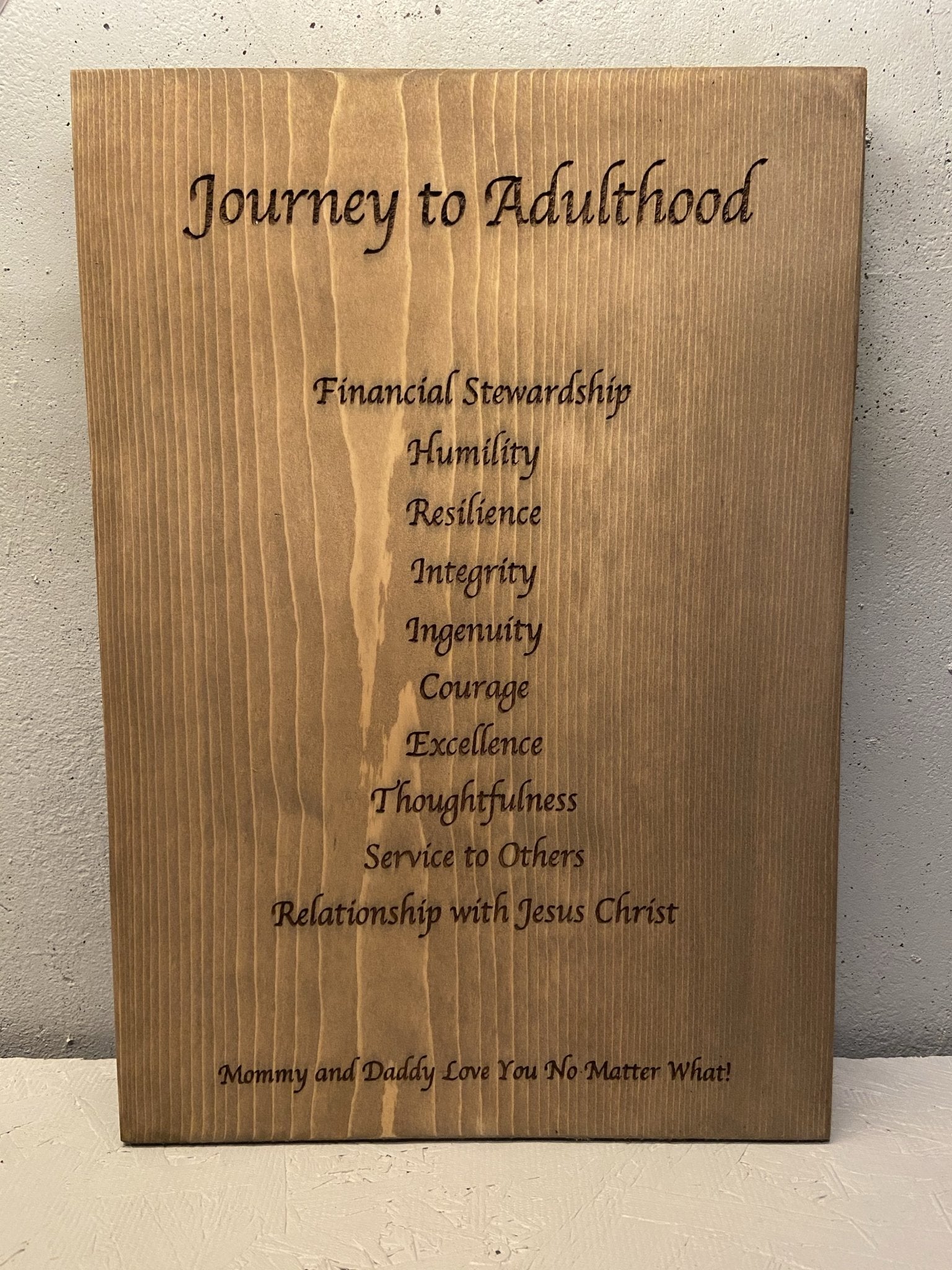 "Journey To Adulthood" Personalized Sign Signs Weaver Custom Engravings Default Title