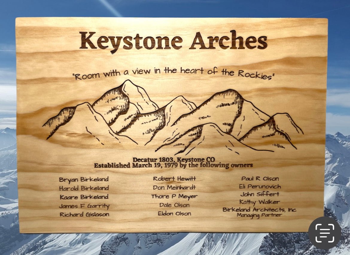 Keystone Arches Mountain Custom Sign Signs Weaver Custom Engravings