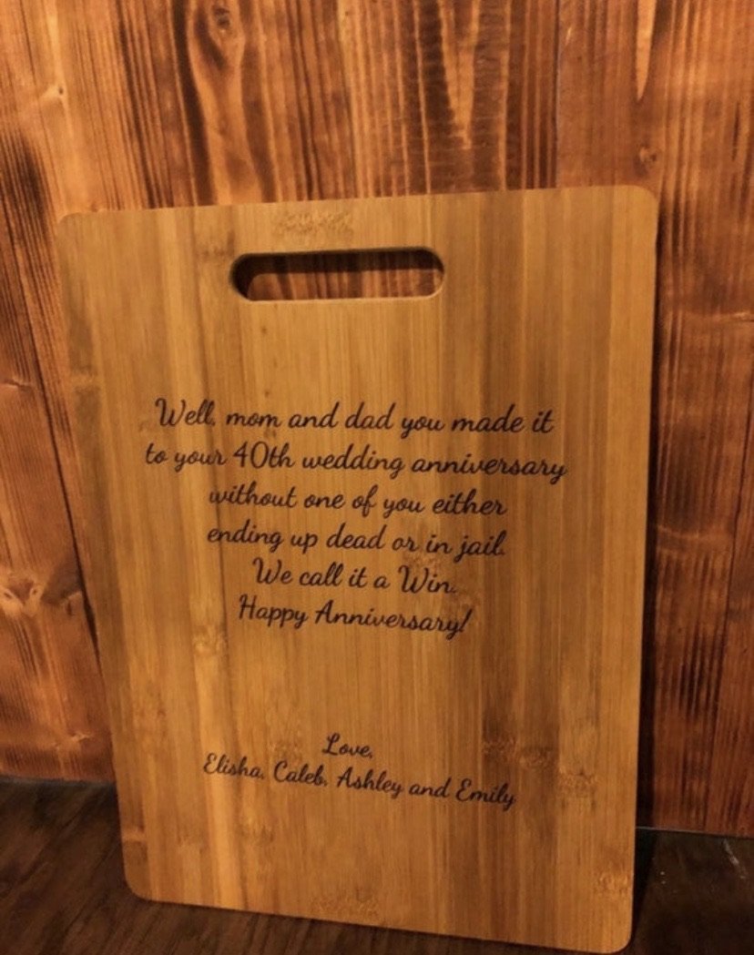 Cutting Boards Personalized - 40th Anniversary gift