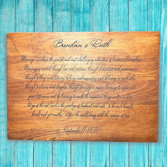 Marriage Note Custom Sign Signs Weaver Custom Engravings