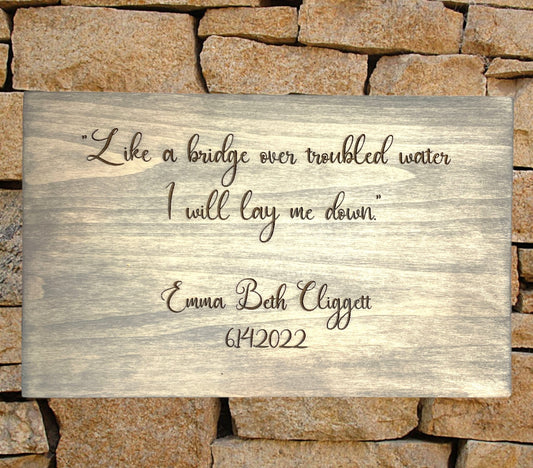 "Memorial Remembrance" Sign Signs Weaver Custom Engravings