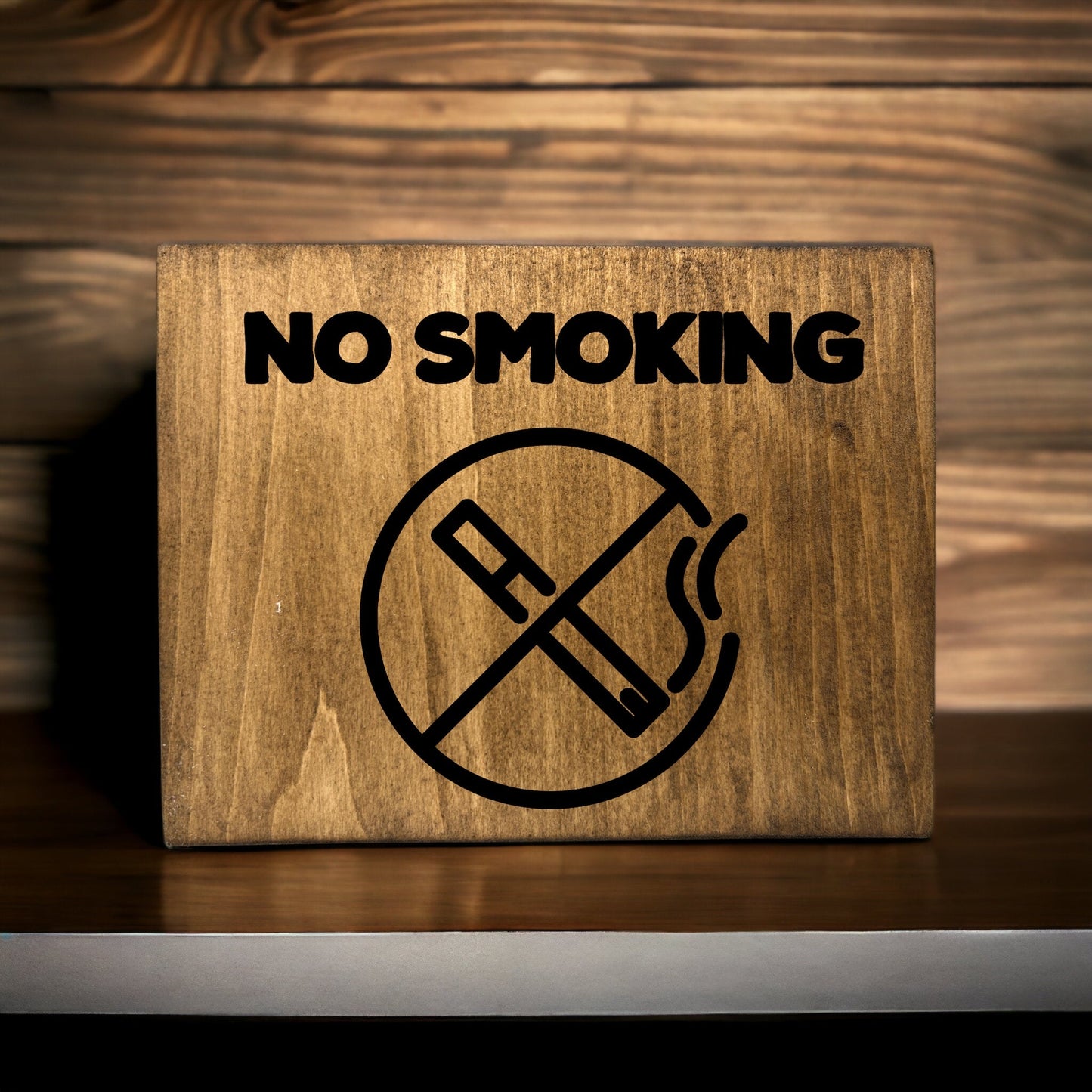 "No Smoking" Custom Wood Sign Signs Weaver Custom Engravings