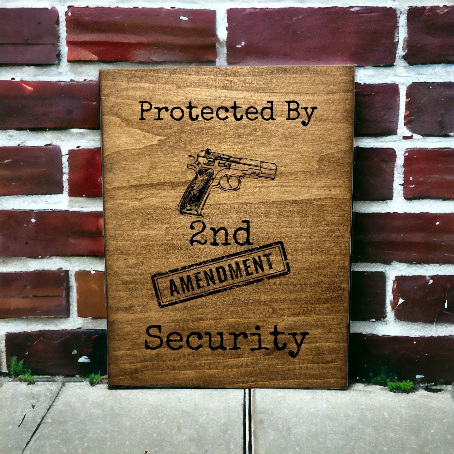 "Protected By 2nd Amendment Security" Custom Sign Signs Weaver Custom Engravings   