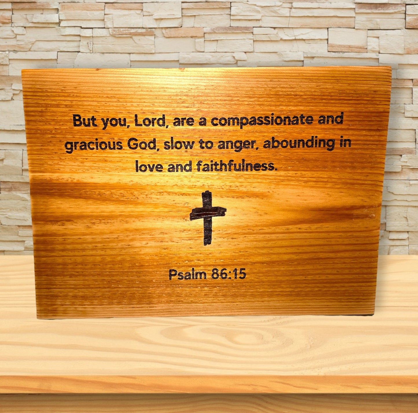 "Psalm 86:15" Custom Cedar Sign Cedar Sign Weaver Custom Engravings