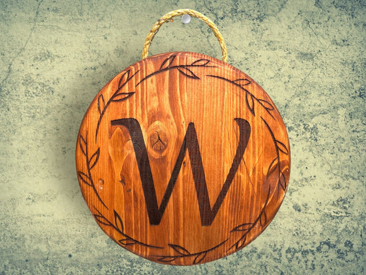 Round "Last Name Letter" Sign round signs Weaver Custom Engravings