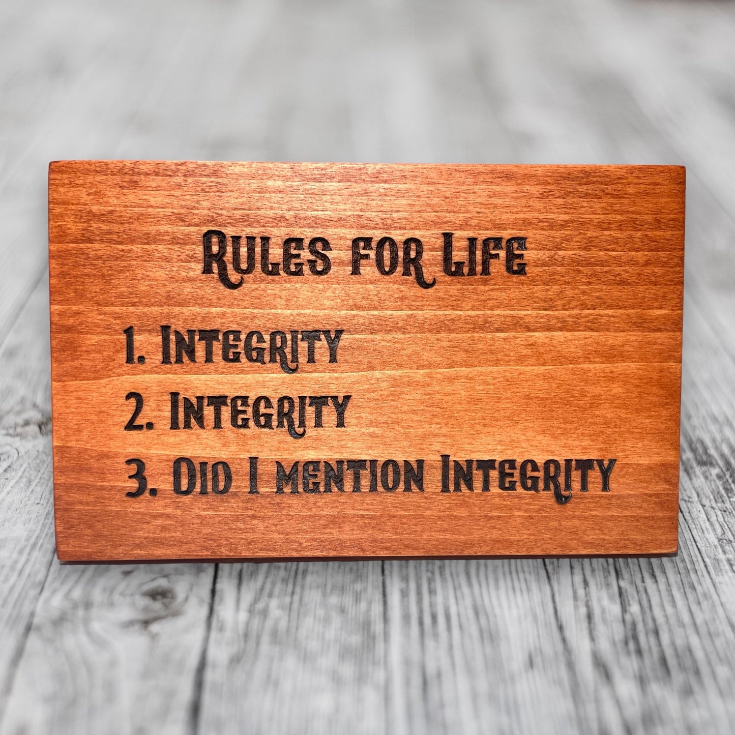 "Rules For Life" Wood Custom Sign Signs Weaver Custom Engravings