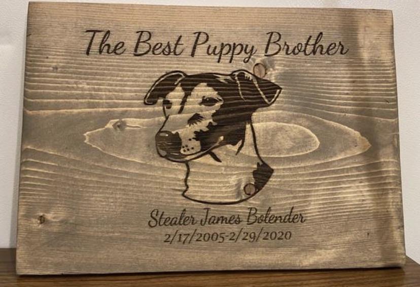 Rustic custom engraved wood sign