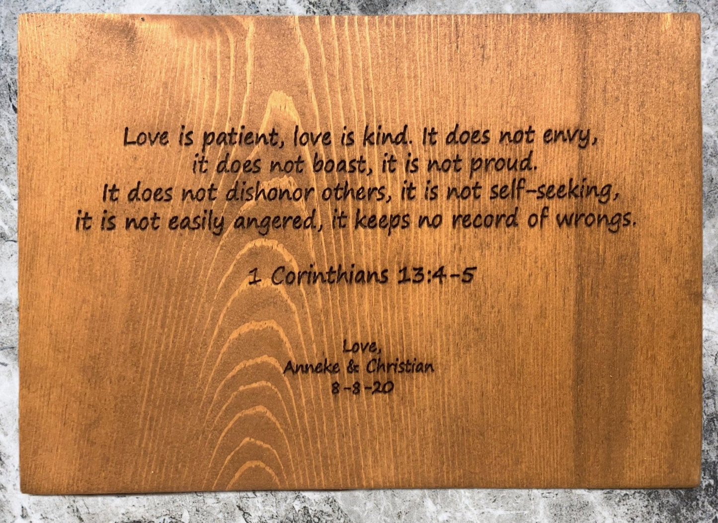 laser engraved wood sign with rustic charm