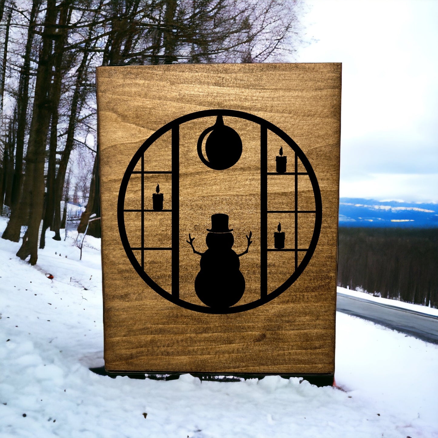 "Snowman" Custom Wood Sign Signs Weaver Custom Engravings