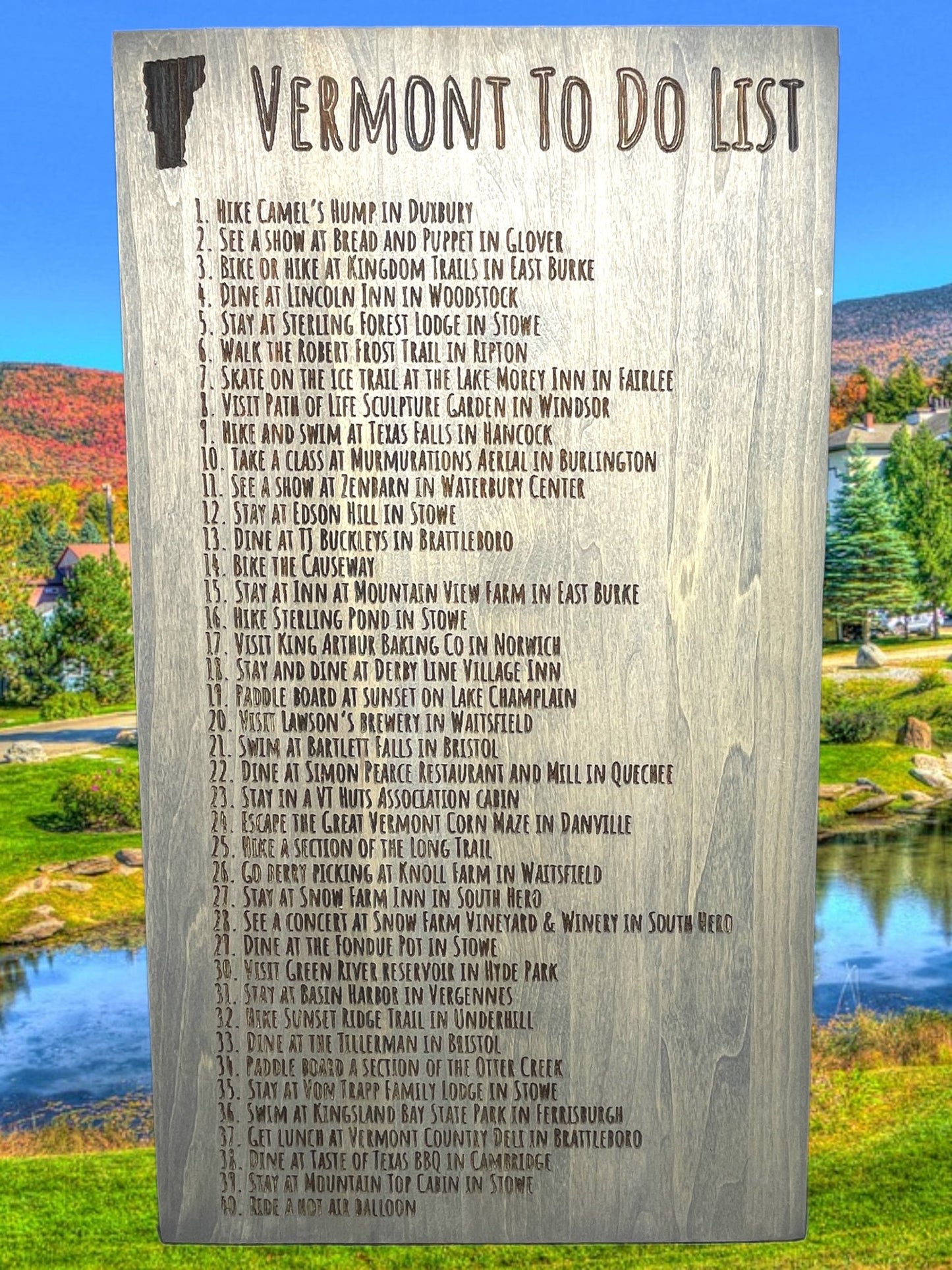 "State To Do Bucket List" Sign Signs Weaver Custom Engravings