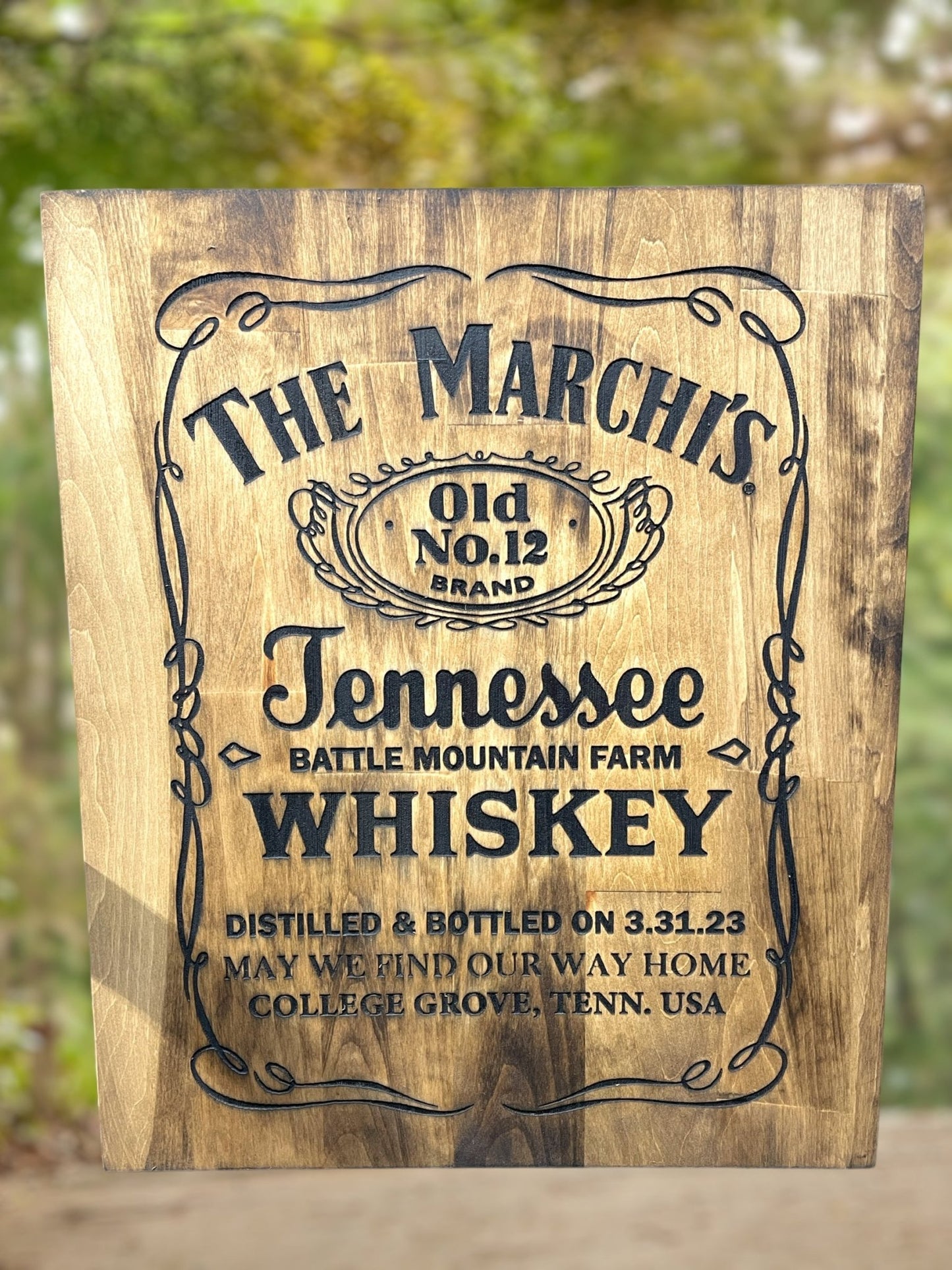 "Tennessee Whiskey" Custom Sign Signs Weaver Custom Engravings