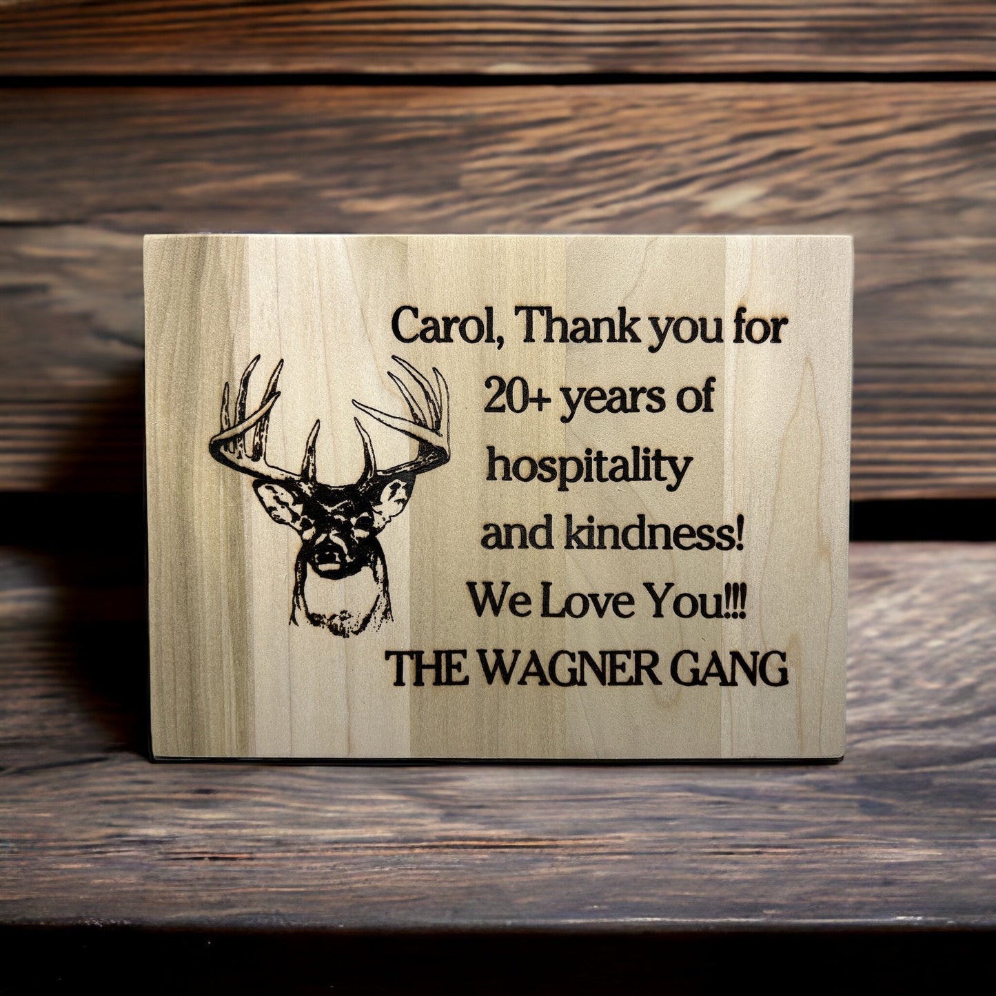 "Thank You" Custom Wood Sign Signs Weaver Custom Engravings