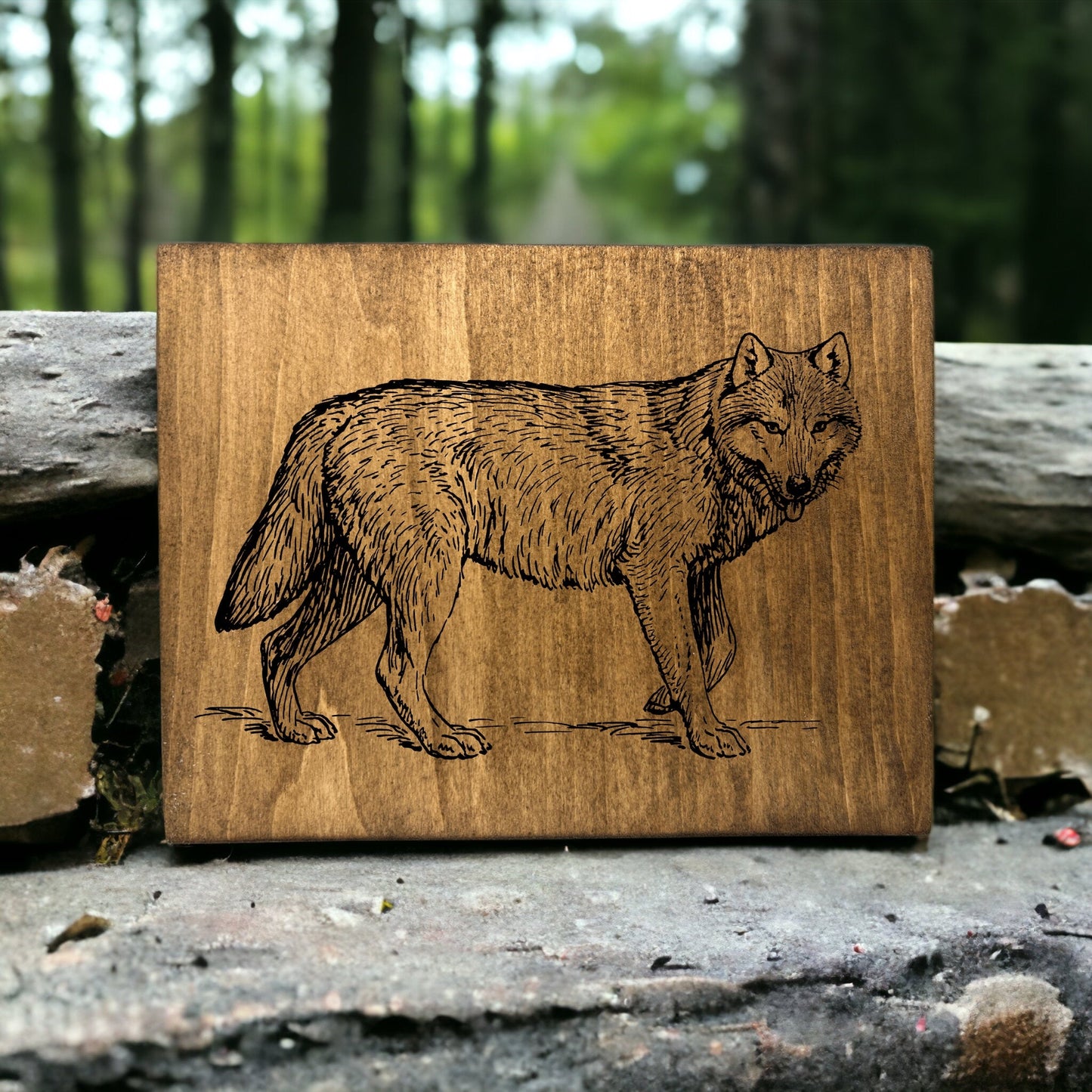 "The Wolf Look" Custom Wood Sign Signs Weaver Custom Engravings