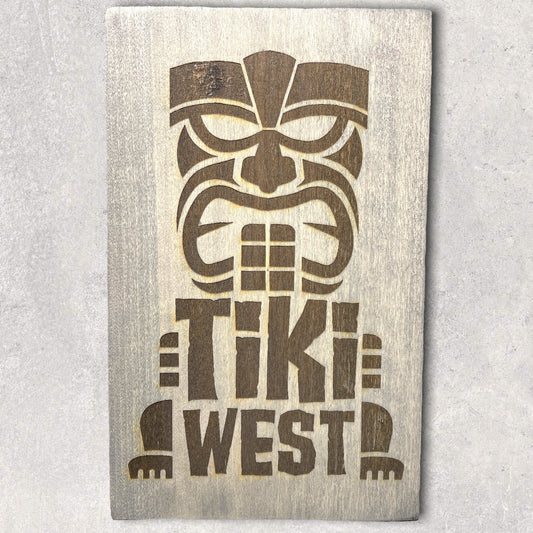 "Tiki West" Custom Wood Sign Signs Weaver Custom Engravings