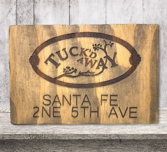 "Tucked Away" Address Sign Signs Weaver Custom Engravings