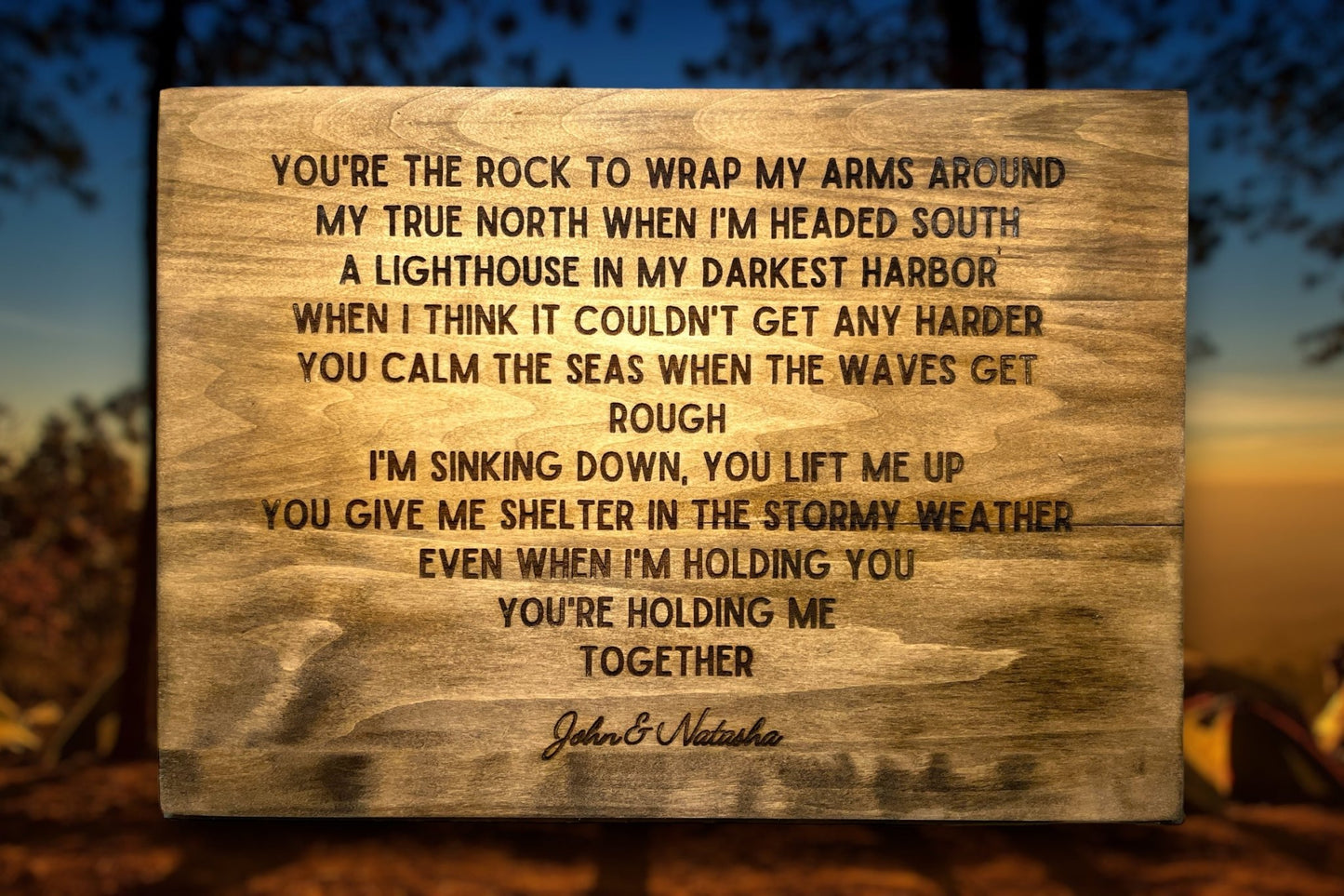 "Wedding Song Lyrics" Custom Sign Signs Weaver Custom Engravings