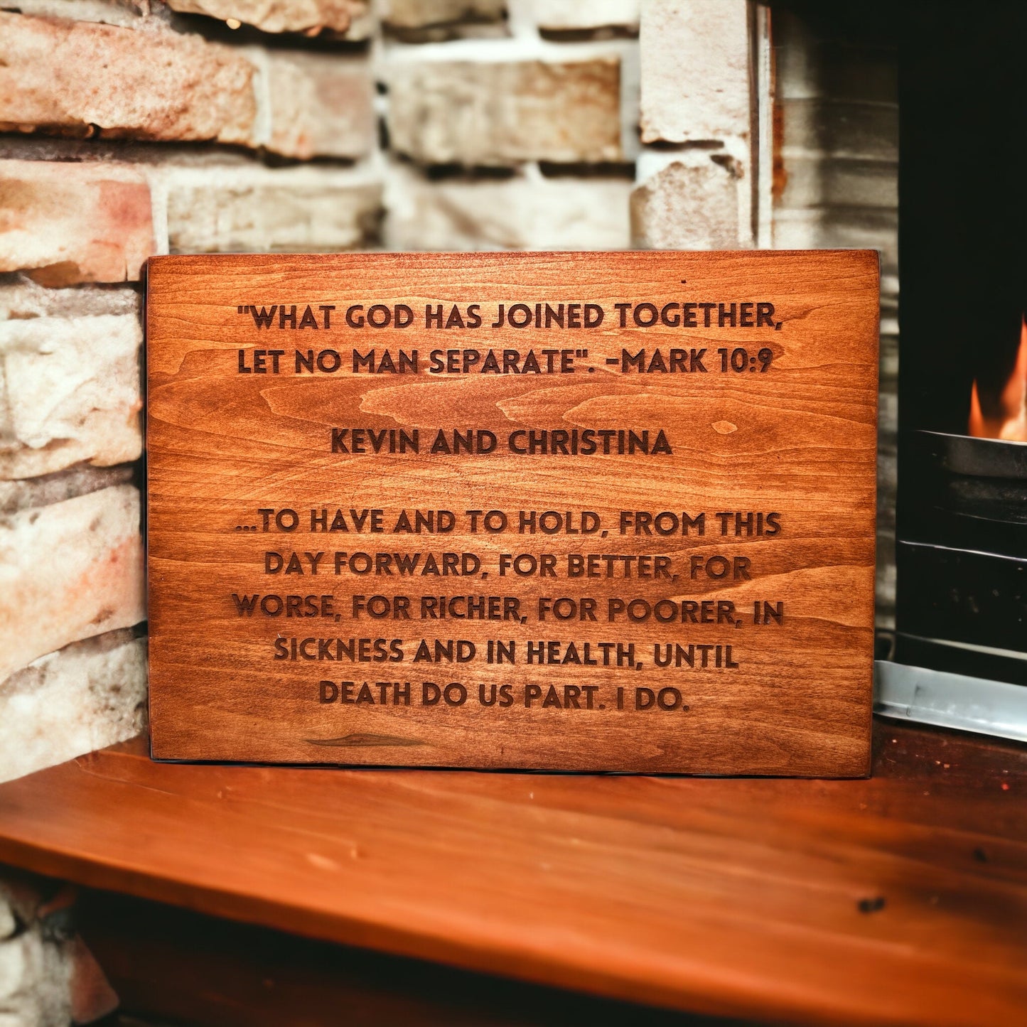 "Wedding Vows" Custom Wood Sign Signs Weaver Custom Engravings