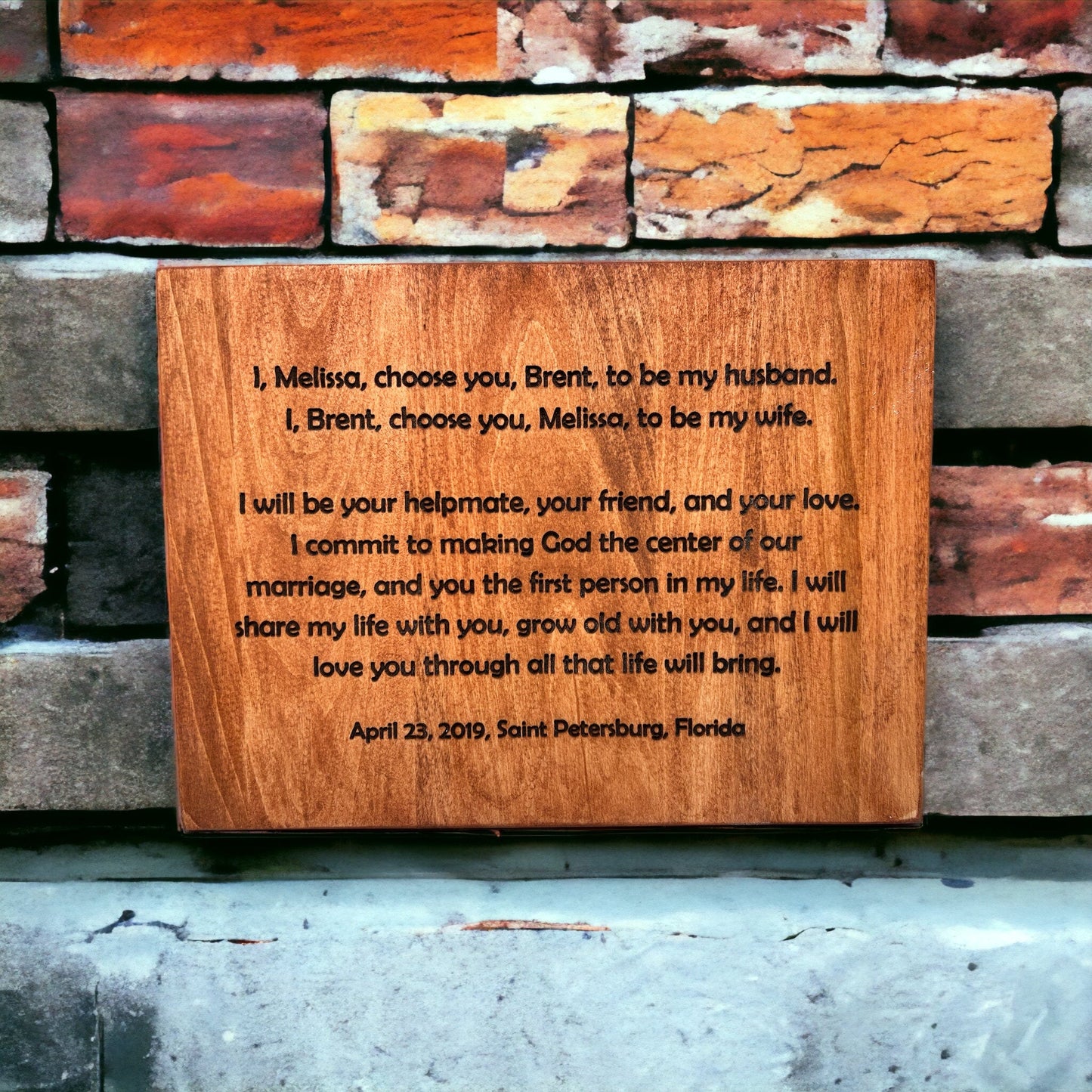 "Wedding Vows" Custom Wood Sign Signs Weaver Custom Engravings