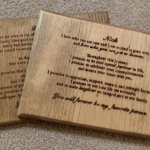 Wedding Vows - Personalized Wood Sign Signs Weaver Custom Engravings